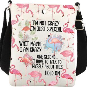 Stylish White Flamingo Crossbody Bag - Waterproof, Multi-Purpose & 130g